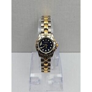 Caravelle By Bulova Womens Two Tone Blue Dial 50M Quartz Watch New Battery